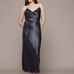 MANGO  Silk Blend Sheath Midi Dress