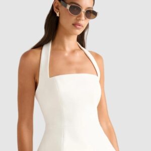 Forever New Women Halter Neck Peplum Top