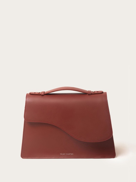 Kelby Huston Leather Structured Handheld Bag with Tasselled
