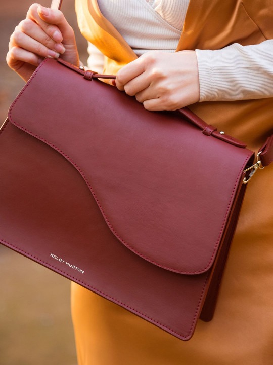 Kelby Huston Leather Structured Handheld Bag with Tasselled - Image 4