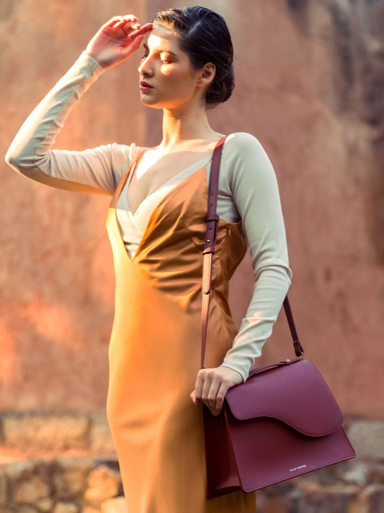 Kelby Huston Leather Structured Handheld Bag with Tasselled - Image 5